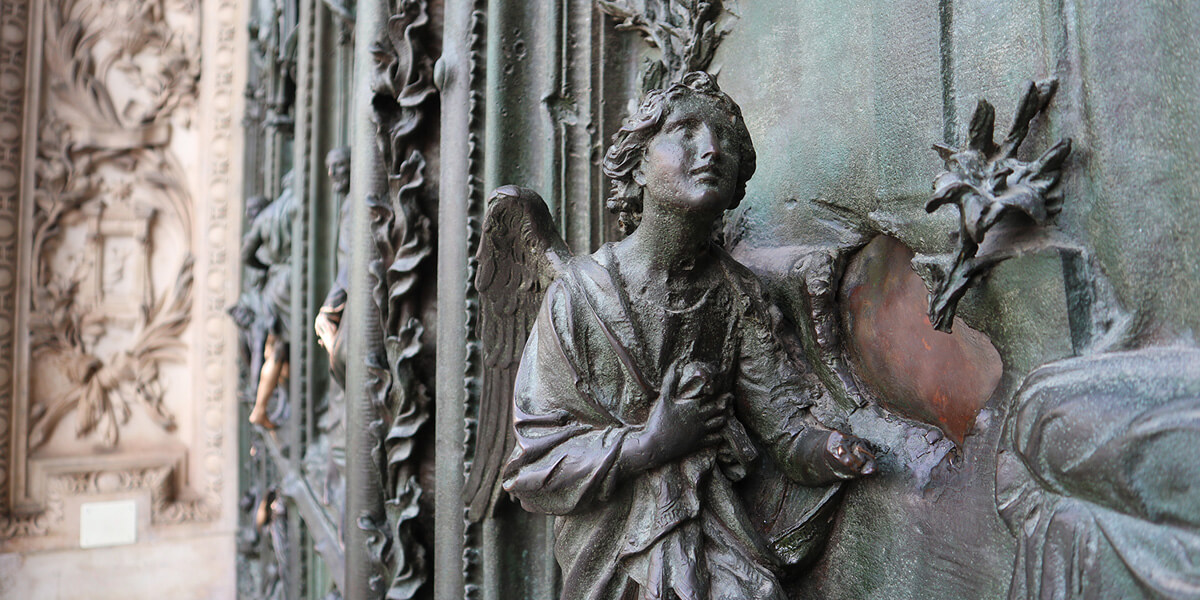Milan Cathedral's detailing on the gates