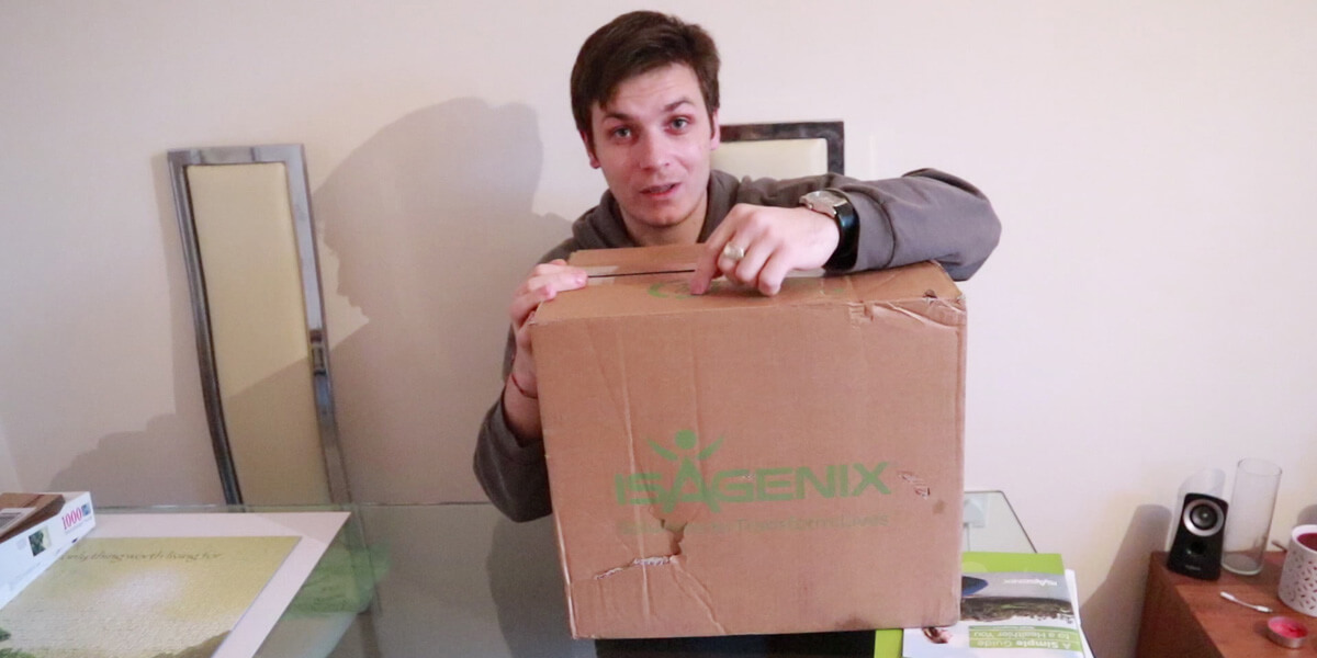 Opening the box as part of the Isagenix review