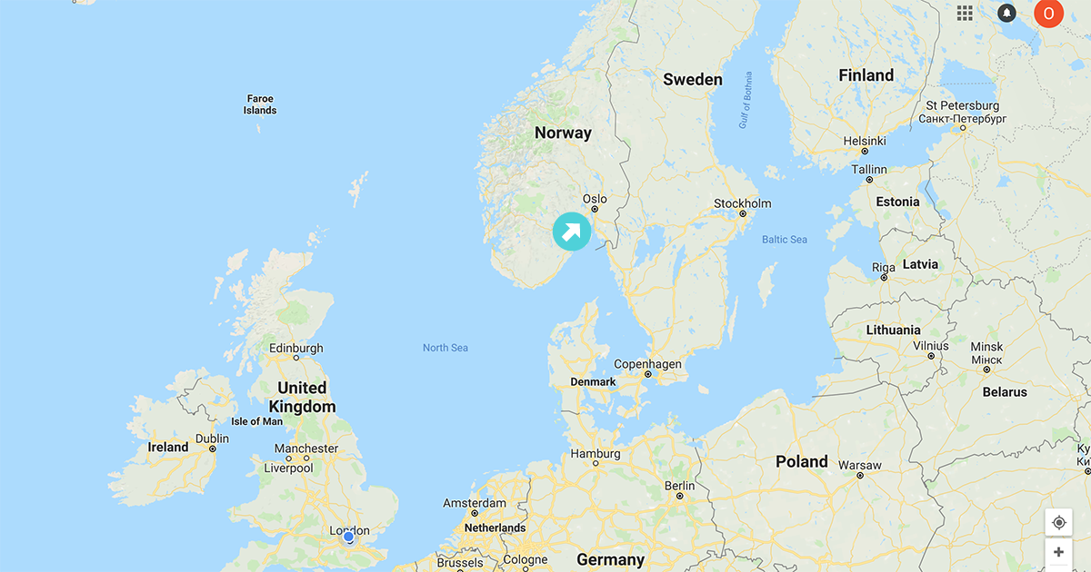Oslo location in Google Maps