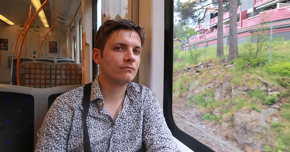 On the train in Oslo