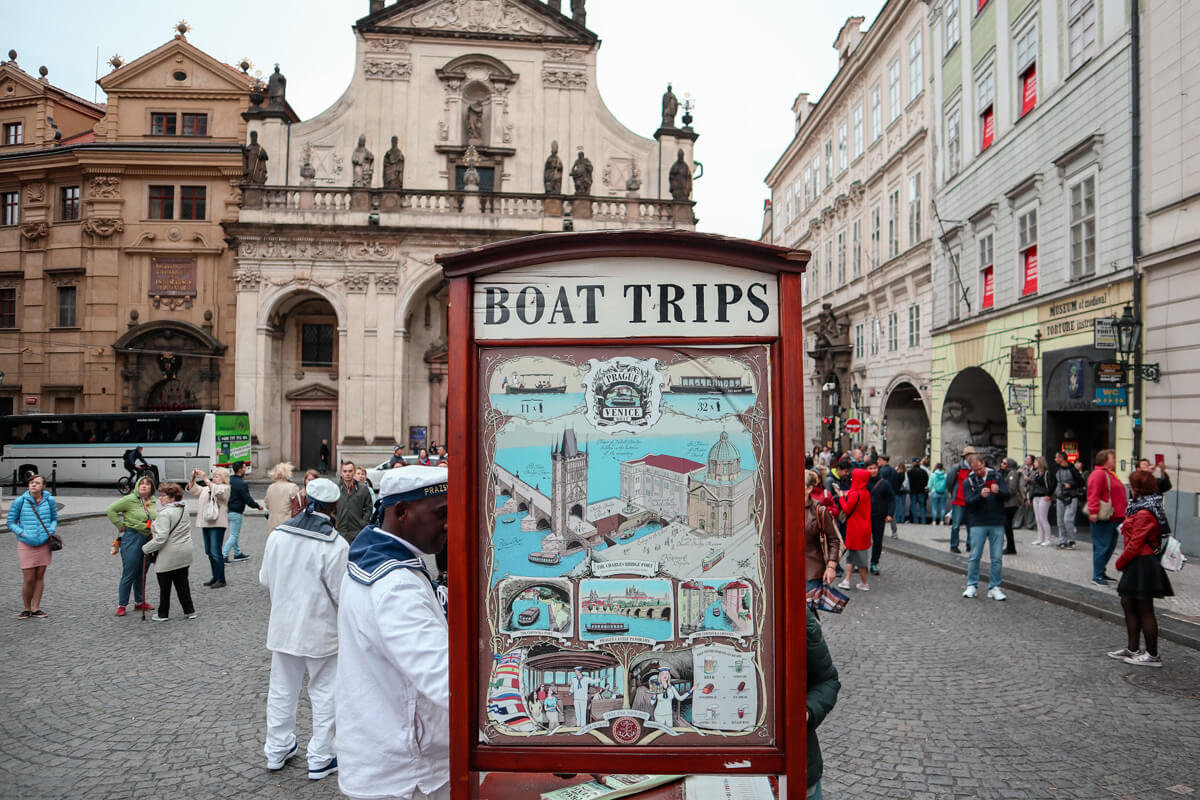 Tourist options in Prague like taking a boat trip